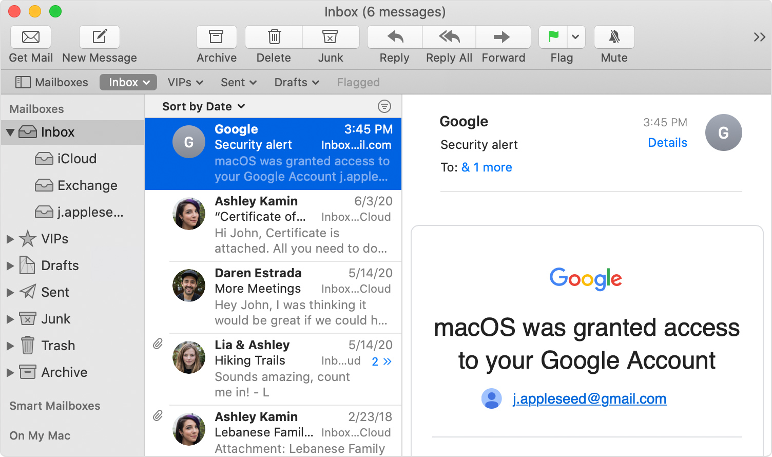 google business email set up for mac mail